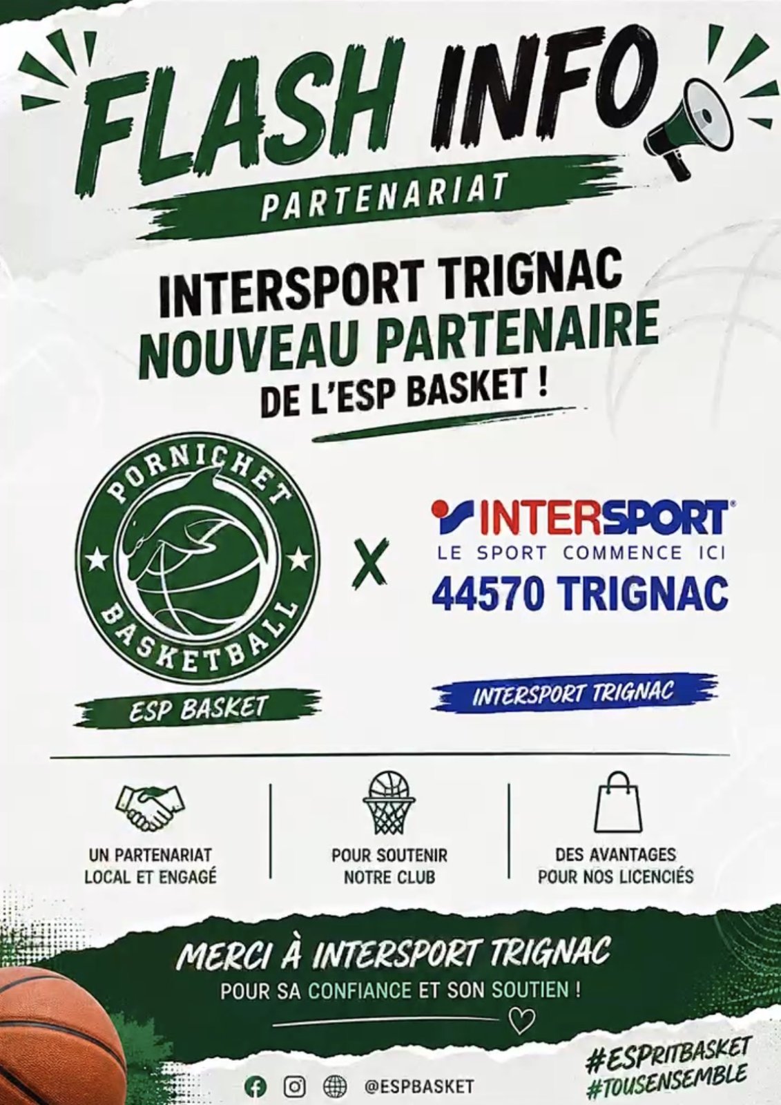 ESP Basket et Intersport Trignac : un nouveau partenariat pour la saison 2026-2027